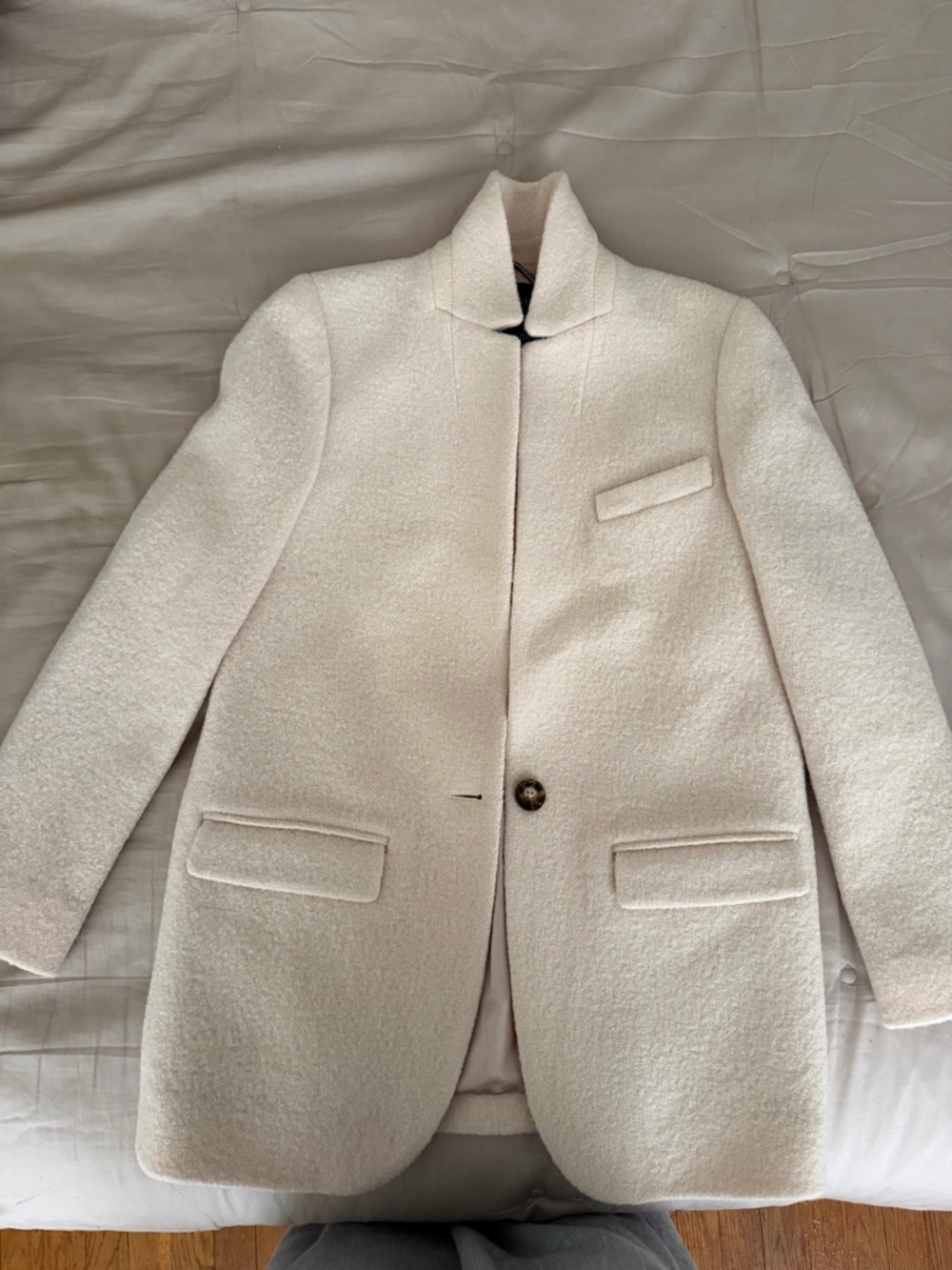 NWOT J.Crew 100% Wool jacket in cream color size 00